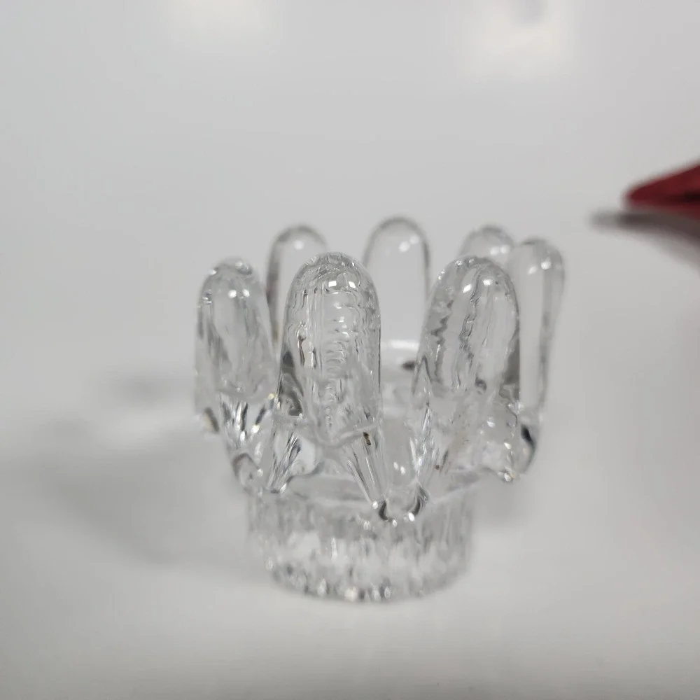 Kosta Boda Sunflower Votive Candle Holder Goran Warff Vintage Glass 70s MCM 3.75